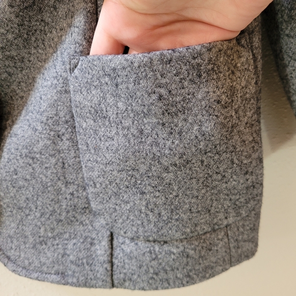 TALBOTS Grey Wool Blend Blazer Jacket Size 14 Petite - Picture 7 of 10